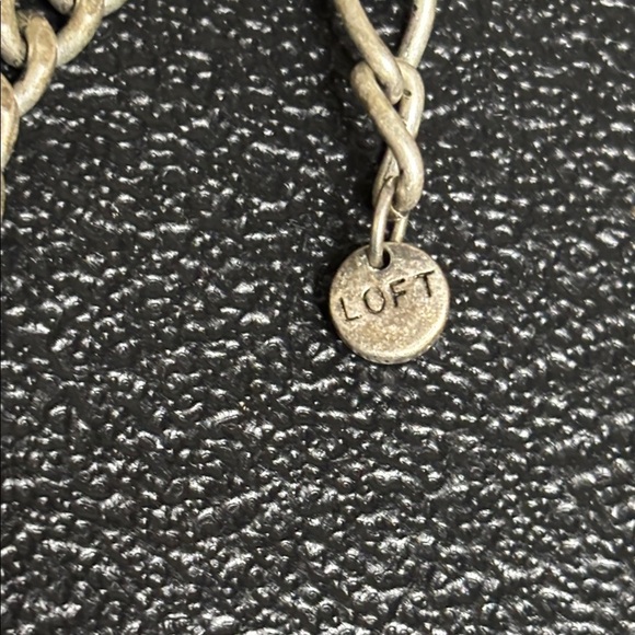 LOFT Silver Station Rhinestone Long Chain Necklace - Picture 7 of 9